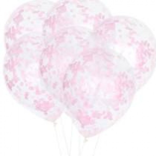 Confetti ballon 30 cm 6 st Rose